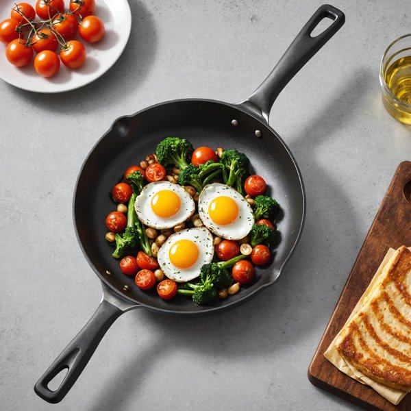 Quels sont les avantages d'une poêle à frire avec revêtement en titane pour une cuisson sans gras?